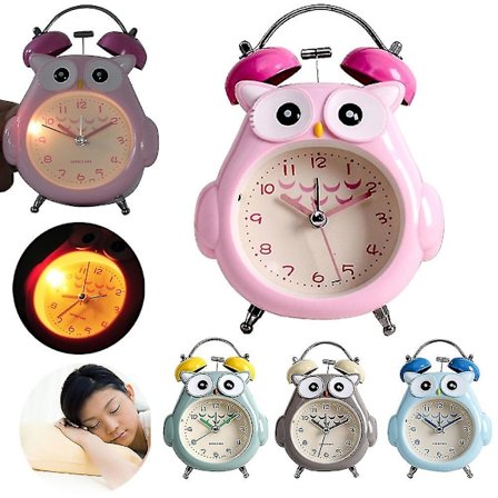 Lasten herätyskello Pöllö Kova Kello Analog Herätyskello Hiljainen Ei Tikkiä Pöytäkello Yövalolla