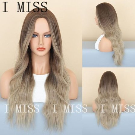 Pitkä kihara ruskea gradientti pellavapäänauhana naisille