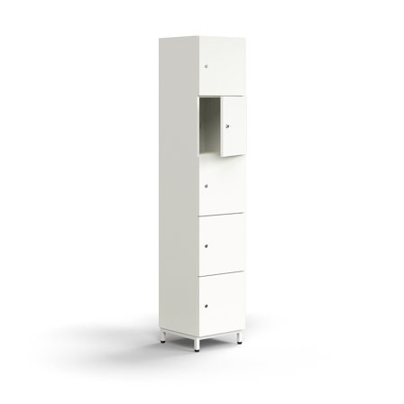 Schließfachschrank QBUS, 2020x400x420 mm, weiß