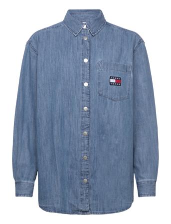 Tjw Chambray Boyfriend Shirt Shirts Denim Shirts Blå Tommy Jeans*Betinget Tilbud