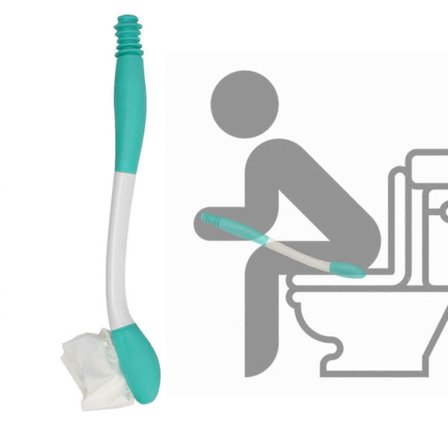 WC-apuvälineet Pitkävartinen mukavuuspyyhin WC-pyyhin WC-paperiapuvälineet Buddy pidentää ulottuvuutta yli 15" tarttuu WC:hen