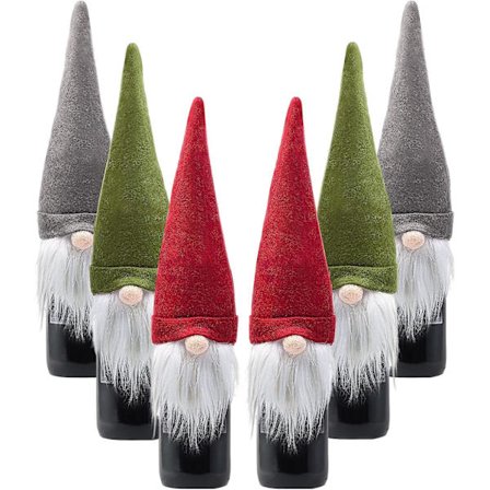 Juldekoration för flaskor, 6-pack jultomtar vinflaskskydd, jultomtar vinflaskskydd