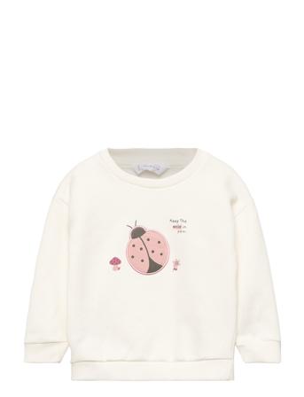 Embroidered Drawing Sweatshirt Sweat-shirt Genser Hvit Mango