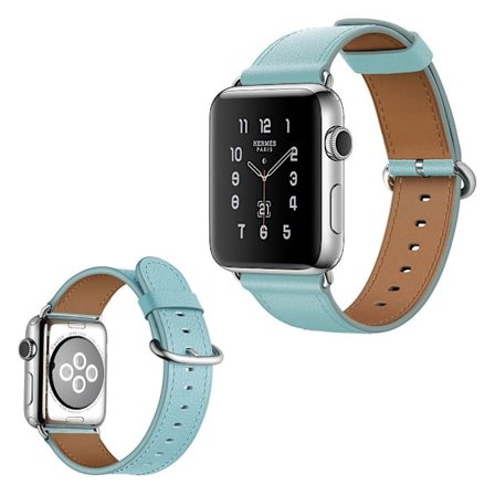 Apple Watch Series 5 40 mm klockarmband i äkta läder från koskinn - Blå