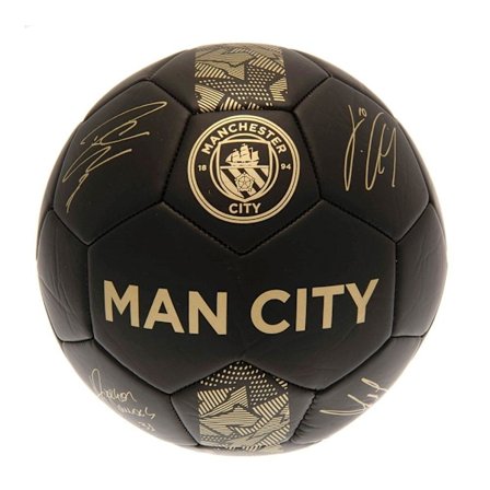 Manchester City FC Phantom Signature Football 1 Matt Black/Gold