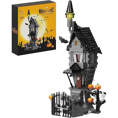 Halloween Hus Byggklosser Sett Jack Skellington Hus Modell Mareritt Før Jul Kreativ Scene Visning for Gutter Jenter Gaver