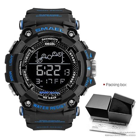 Smael Military Sports Digital Watch For Herr Vattentät Led Bakgrundsbelysning Armbandsur Vecka Datum Väckarklocka Relogio Reloj