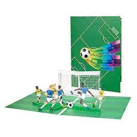Fotboll Handgjort 3D Popup-kort, Popup-gratulationskort, Sportkort, Grattis på födelsedagen Kort Fars dag-kort med kuvert