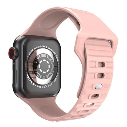 Apple Watch Series 8 (45mm) / Watch Ultra stripe etched klockarmband i silikon - Rosa