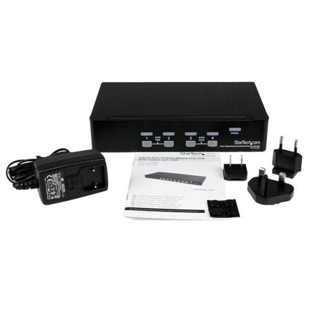 StarTech 4-Port USB KVM Swith with OSD - TAA Compliant - 1U Rack Mountable VGA KVM Switch (SV431DUSBU) - KVM-svitsj - 4 porter
