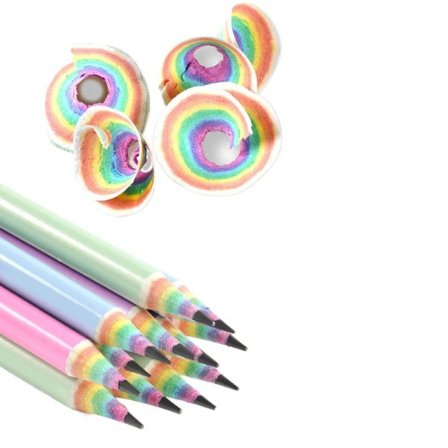 Regnbueblyanter for barn, skriving og tegning, barneskole, rulleblyanter, 12 stk sett