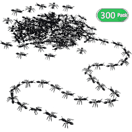300 Stykker Falske Myrer Joke Plastik Sorte Myre Insekter Joke Legetøj Realistiske Insekter til Halloween Fest Gaver Dekoration Rekvisitter