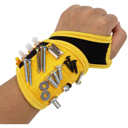 Magnetiskt armband, superstark magnet, håller skruvar, spikar och borr. Unik handledsstödsdesign, cool och praktisk pryl
