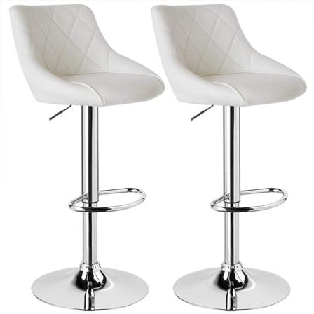 Rootz set med 2 barstolar - Justerbara bänkstolar - Svängbara barstolar - Bekväma, mångsidiga, hållbara - konstläder, förkromat stål - 84-106 cm x 35