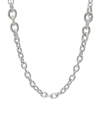 Ridge Mix Chunky Long Necklace Silver Silver Bud To Rose