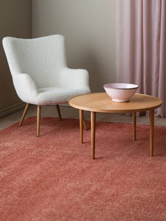 Eén Kleur Memphis Terracotta Oeko-Tex Vloerkleed