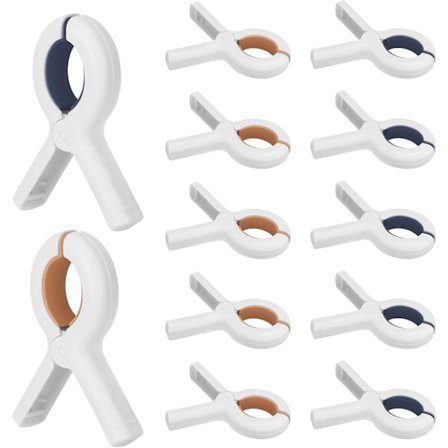 12 stk. Strandhåndklædeklemmer, Store Tøjklemmer, Vindtætte Strandhåndklædeklemmer til Daglig Vask, Badehåndklæder, Sengetøj, Tunge