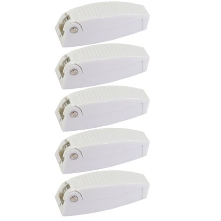 Bagagerumslås Clip Bakke Låseholder til RV, Trailer, Autocamper, Campingvogn Bagagerum (Hvid) (5 stk)