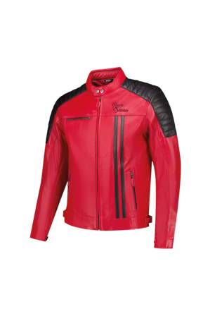 Motorradjacke Rusty Stitches Cooper Rot/Schwarz S