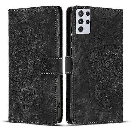 Frostat Läderfodral för Mandala Emed Retro Telefon Svart(FQ)