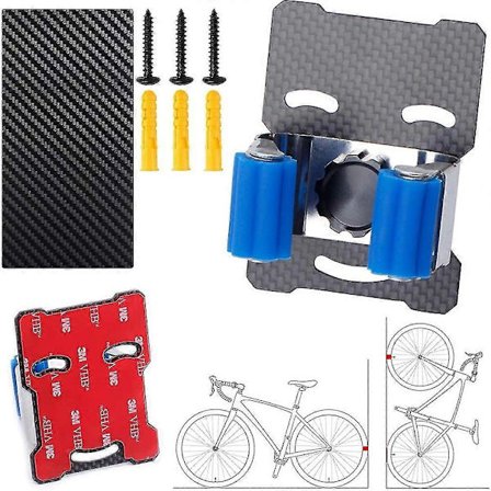 Cykelvægbeslag, landevejscykelophæng dækparkeringsspænde cykelkrog vægparkeringsklemme cykelholder til garage indendørs lodret vandret med velcro St