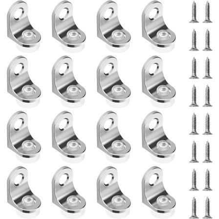 Glashyldeholder Hyldebeslag 16 Dele Glashyldeholder Glasbeslag Retvinkelmontering med Sugekopfod Skrue Hyldestift Støtte