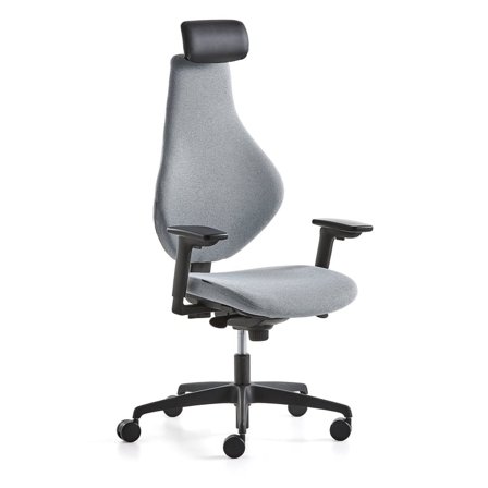 Office chair HURRAY, high back, blue grey