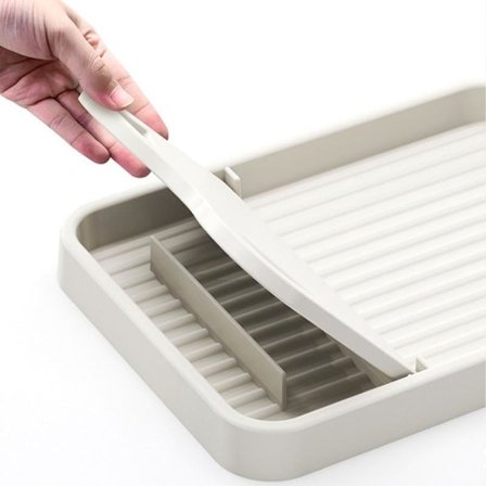 Två lockhållare för kastruller, multifunktionella köksredskapshyllor, lämpliga för att hålla lock och skedar, för användning på bänkskivan (beige).