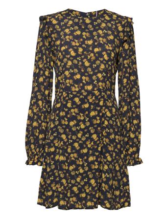 Moss Crepe Rose Short Dress Ls Dresses Cocktail Dresses Svart Tommy Hilfiger*Betinget Tilbud