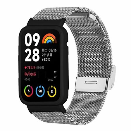 Metallband i Milanese-stil för Xiaomi Smart Band 8 Pro med svart urhus