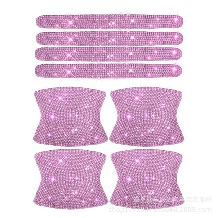 8 stk. Rhinestone-klistremerker for bildørhåndtak, universelle krystallglitter-dørhåndtakbeskyttere, bilklistremerker, ripebeskyttelse, reflekterende,