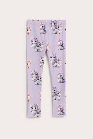 Kappahl | Leggings med enhörningar | Ljuslila