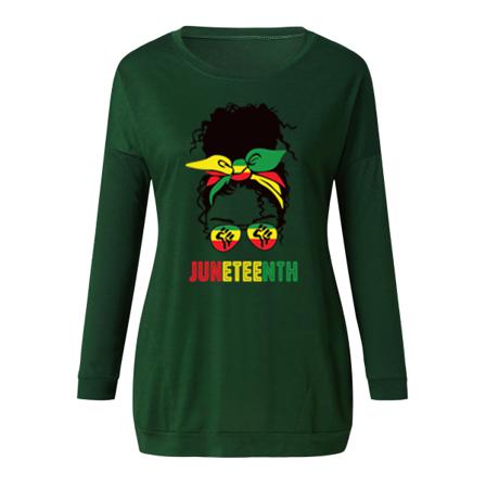 Dam T-shirt Letter Casual Lös Långärmad Tunikatopp