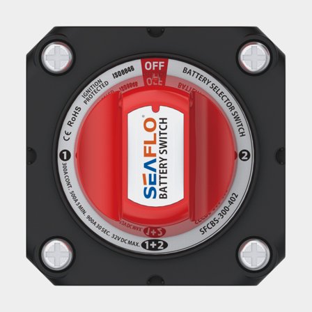 Battery Master Switch SEAFLO 4 Position Mini Selector, 12 - 32 V, 300 A, with multi-position selector
