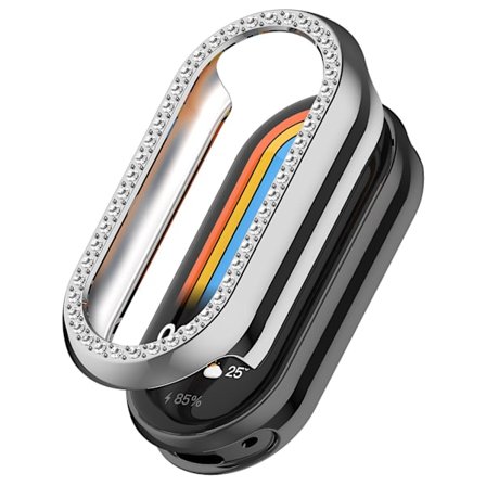 Til Xiaomi Smart Band 8 Rhinestones Dekor Ur Ramme PC Hul Beskyttende Etui