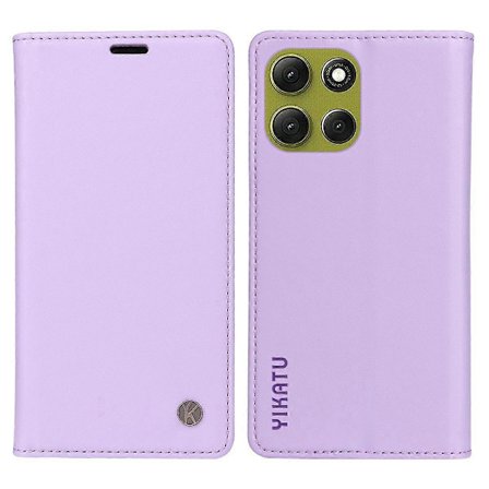 För Motorola Moto G86 5G/G86 Power 5G Mobilskal YIKATU Magnetisk Stängning PU Läder Plånbok Flip Skyddande Mobilskal