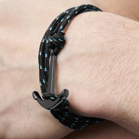 Black Anchor Bracelet for Men - Anchor Bracelets