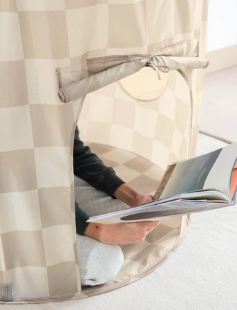 3 Sprouts 3 Sprouts Play Tent, Checkerboard Beige - Beige - ONE SIZE