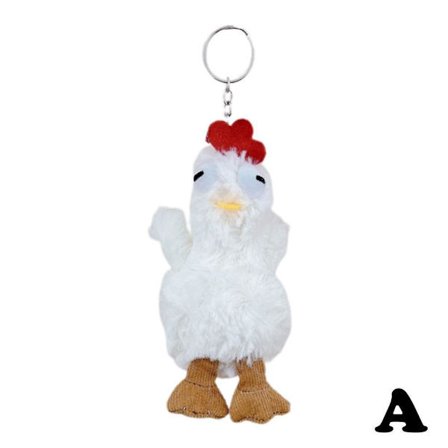 Kylling Nøglering Vedhæng Pibende Plysdukke Legetøj