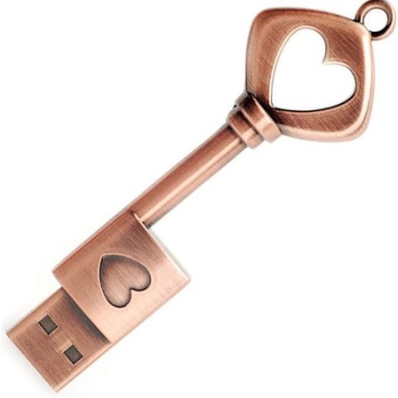 64GB USB-minnepinne, Vintage Metall Hjerteformet USB 2.0-minnepinne