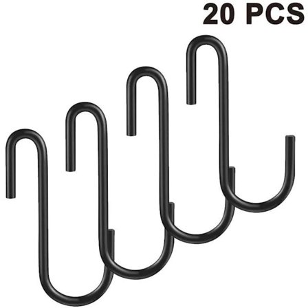 20-pak robusta S-kroge, grydelapper, hyldeholdere, hængekroge, S-formede kroge til