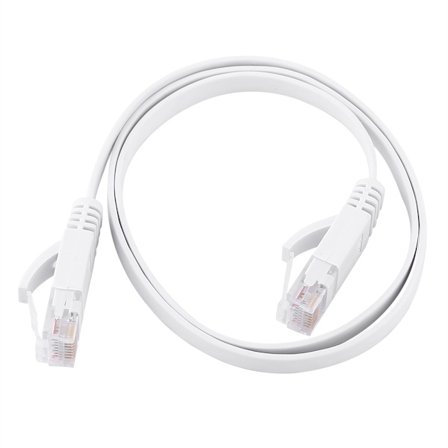Platt Hvid CAT6 Ethernet Kabel 0,5 m