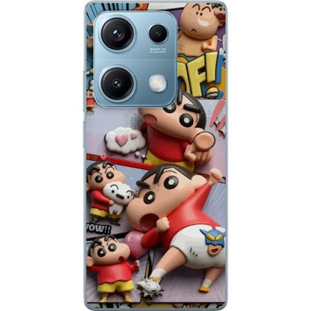 Kompatibelt Mobilskal till Xiaomi Xiaomi Redmi Note 14S Crayon Shin-chan collage med roliga poser färgglad stil humoristiskt animeinspirerat motiv