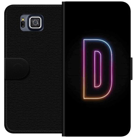 Kompatibel Tegnebogsetui til Samsung Samsung Galaxy Alpha Minimalistisk neonbogstav D i farveskiftende lys mod sort baggrund i moderne digital design
