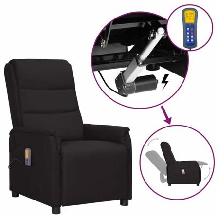 Vidaxl Massagefåtölj Med Uppresningshjälp Svart Konstläder Svart