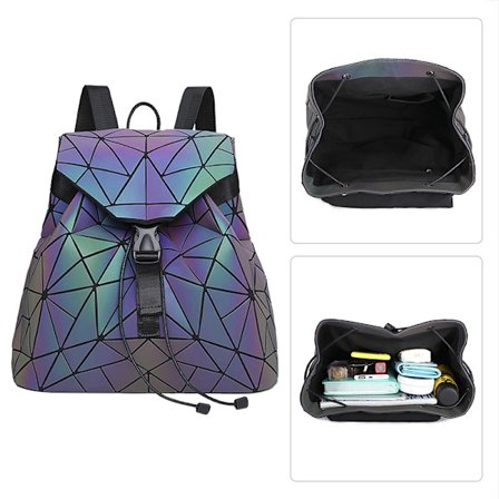 Kvinnors Ljusreflekterande Geometriska Handväskor och Plånböcker Holografisk Ref