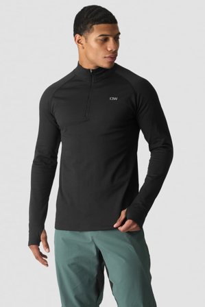 ICANIWILL - Essential 1/4 Zip Thermal Seamless Long Sleeve Black - Heren - sportkleding van ICIW