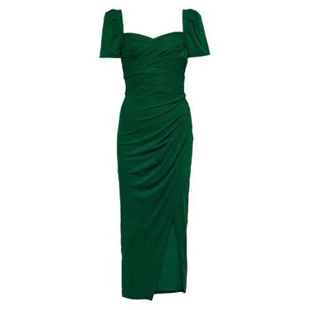 Self Portrait, Midi Dresses Groen, Dames, Maat:2XS,Viscose