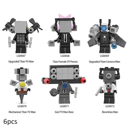 Skibidi Toalett Minifigur Byggset Set Kit Leksaker Presenter Till Barn Vuxna Heminredning 6st/ set