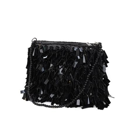 /#/(Sort) Dame Glitter Sequin Håndtaske Aften Clutch/#/